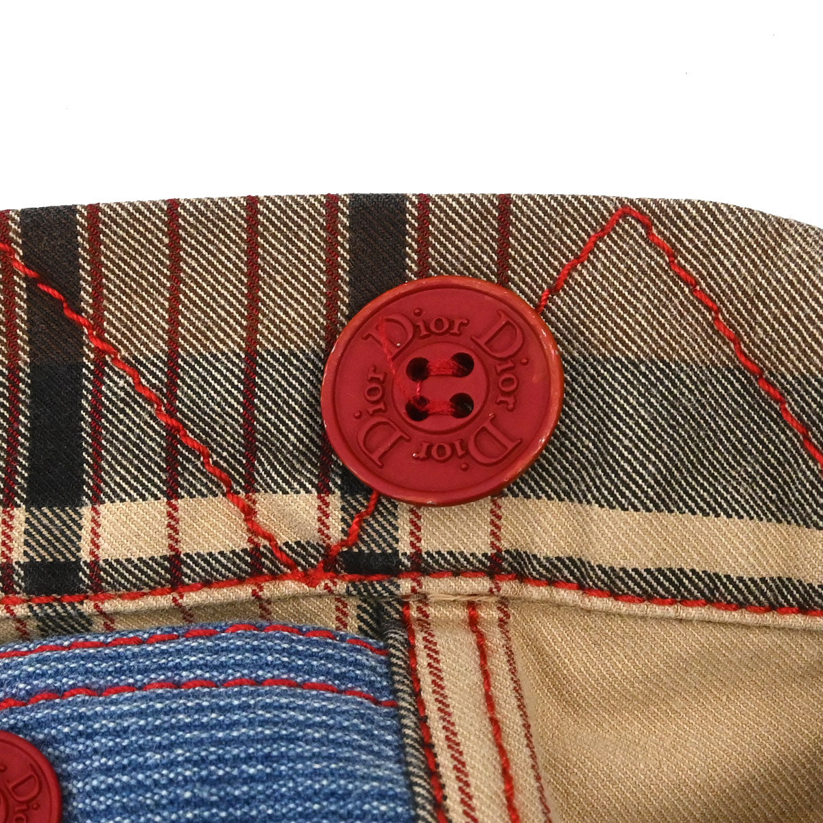 Christian Dior 2004 Jacket Check Denim Beige #40
