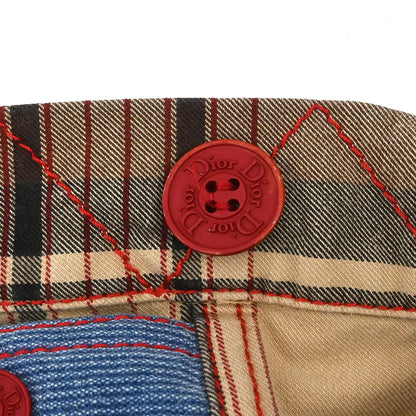Christian Dior 2004 Jacket Check Denim Beige #40