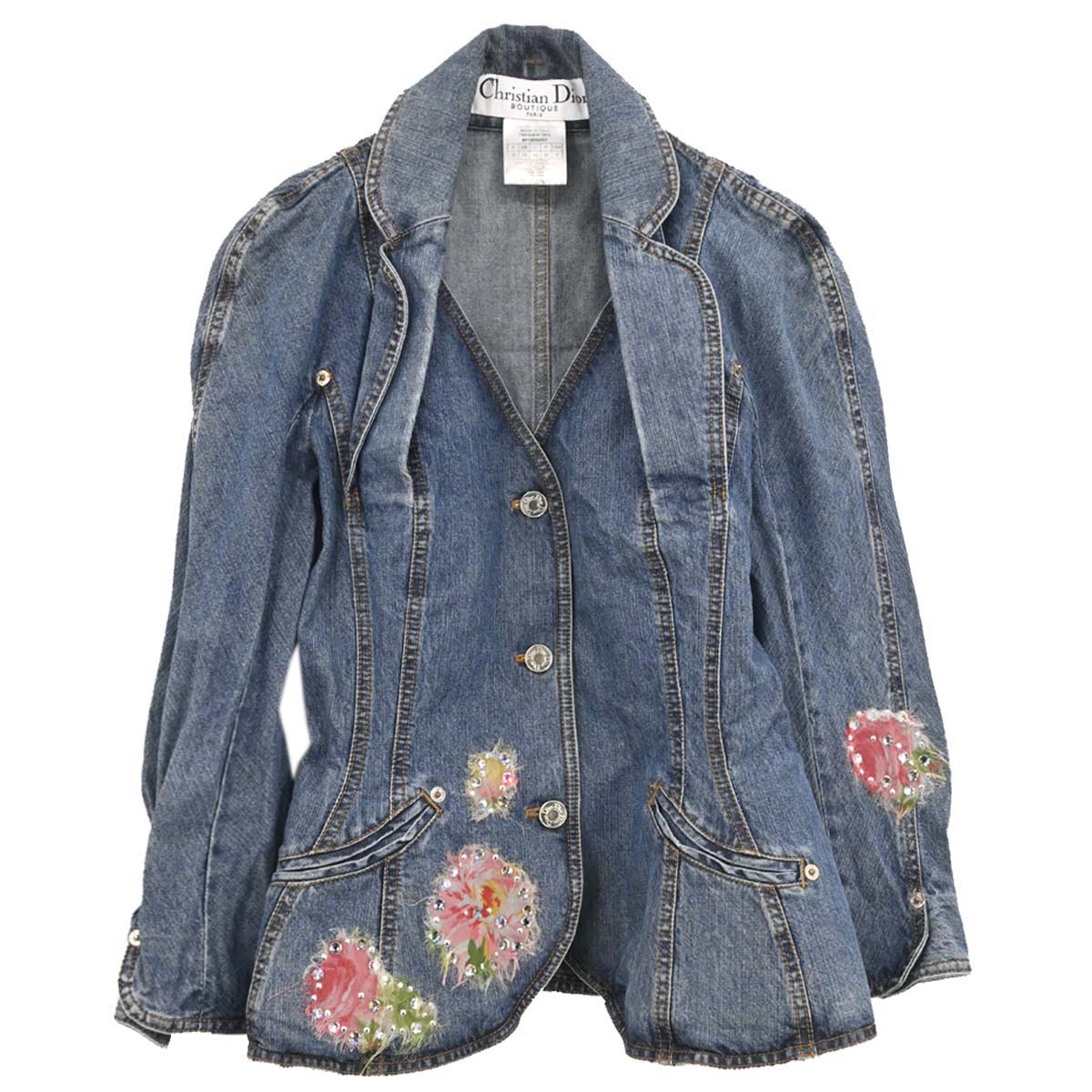 Christian Dior 2005 Single Breasted Denim Jacket Blue #42