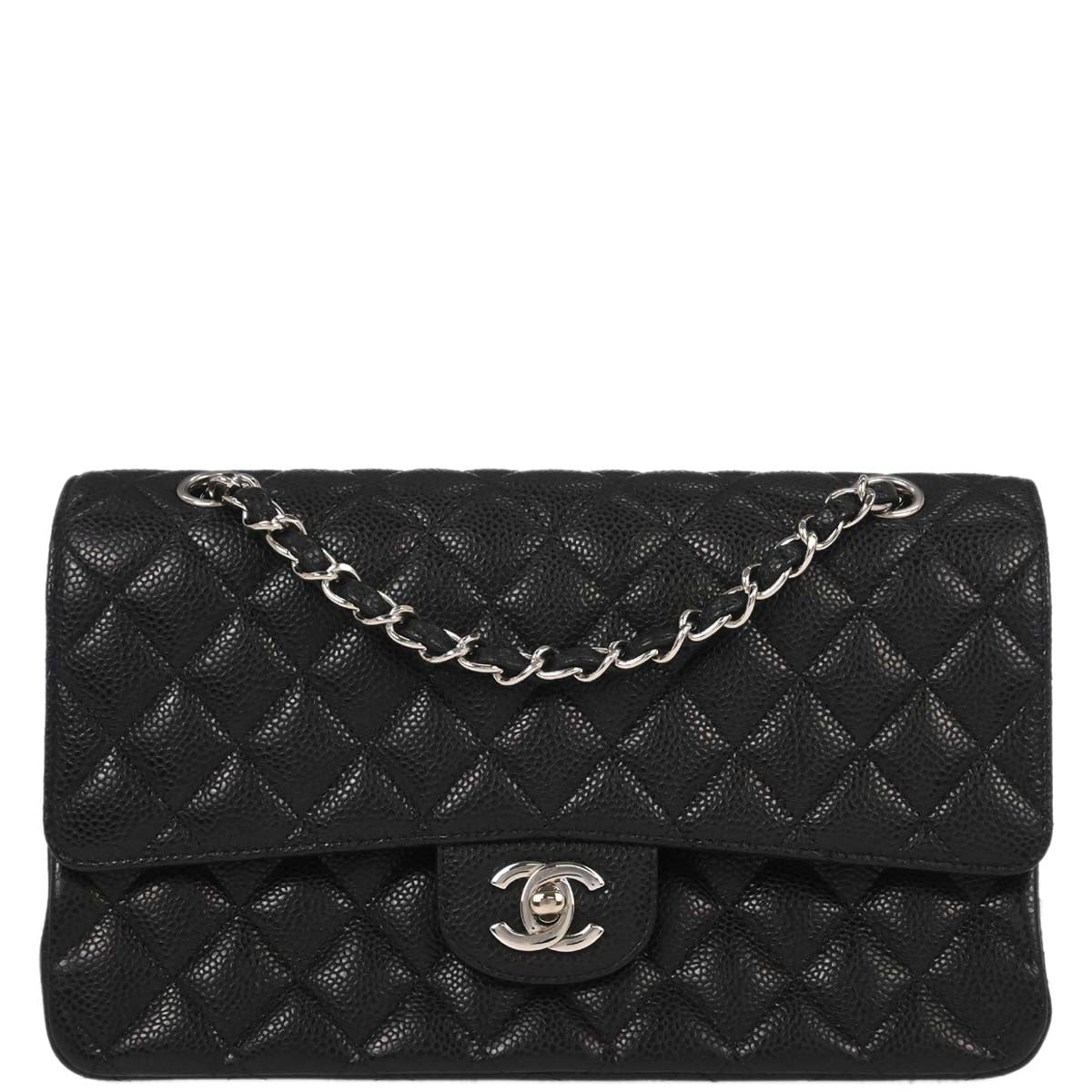 Chanel Black Caviar Medium Classic Double Flap Shoulder Bag