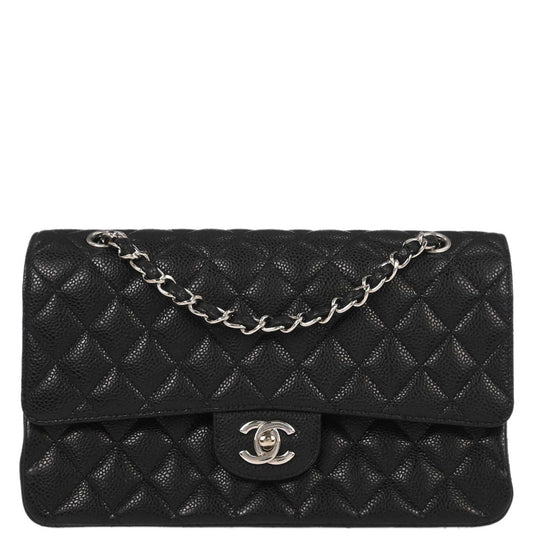 Chanel Black Caviar Medium Classic Double Flap Shoulder Bag