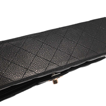 Chanel Black Caviar Medium Classic Double Flap Shoulder Bag