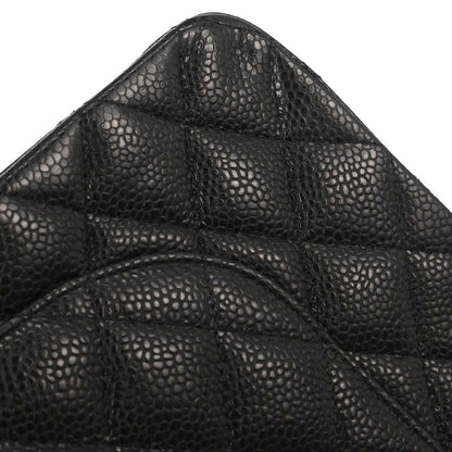 Chanel Black Caviar Medium Classic Double Flap Shoulder Bag