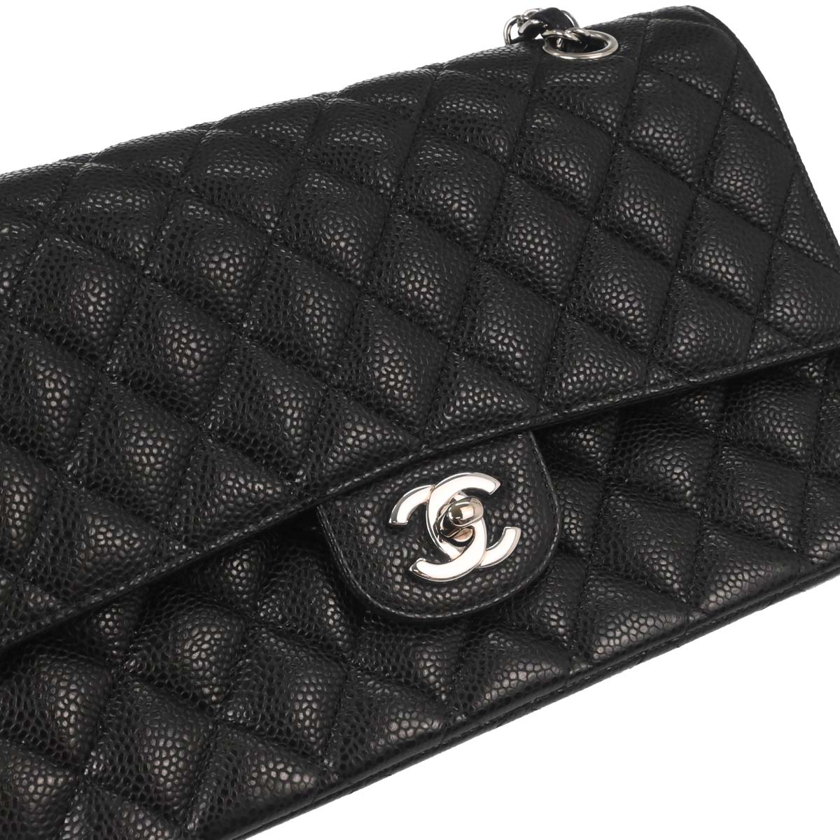 Chanel Black Caviar Medium Classic Double Flap Shoulder Bag
