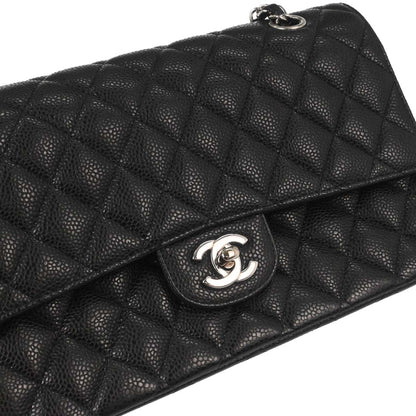 Chanel Black Caviar Medium Classic Double Flap Shoulder Bag