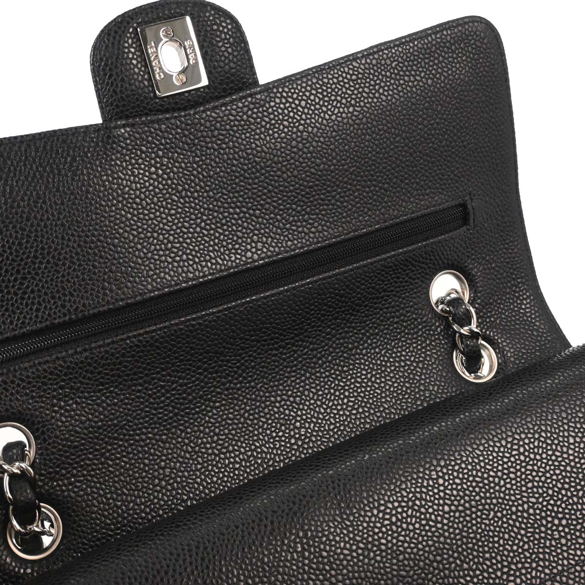 Chanel Black Caviar Medium Classic Double Flap Shoulder Bag