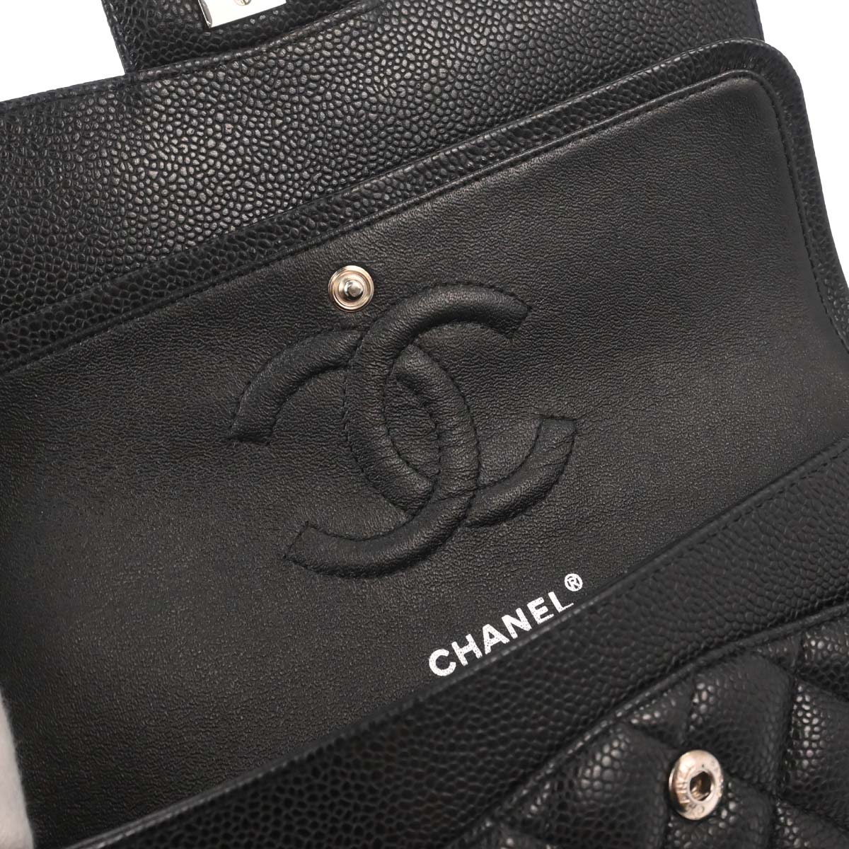 Chanel Black Caviar Medium Classic Double Flap Shoulder Bag