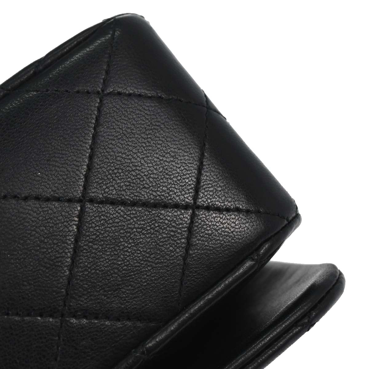 Chanel 1989-1991 Black Lambskin Turnlock Small Full Flap Shoulder Bag