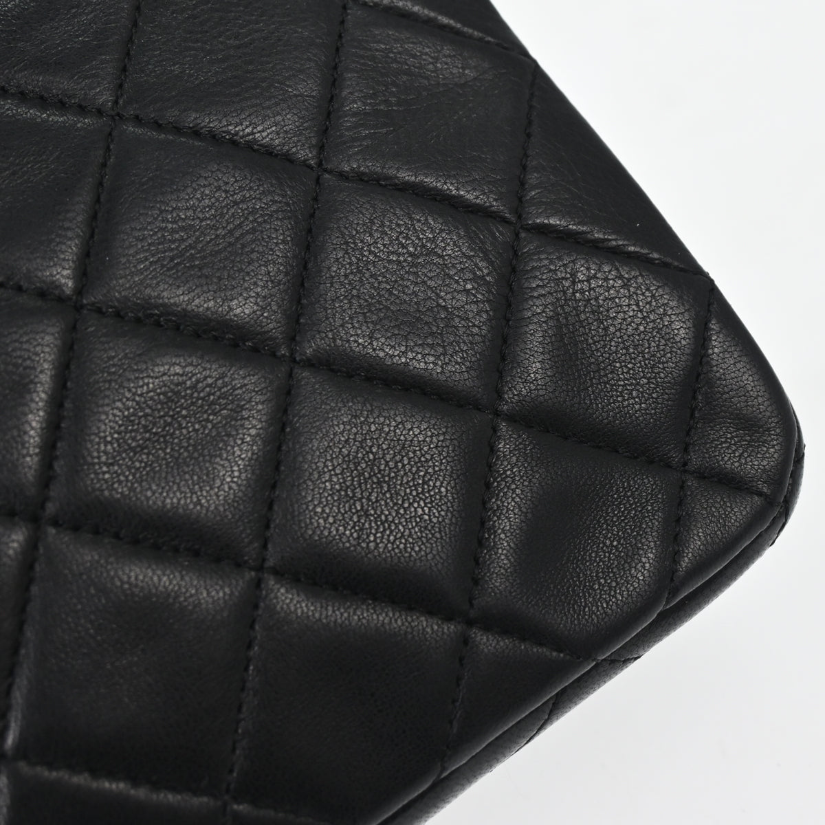 Chanel 1989-1991 Black Lambskin Turnlock Small Full Flap Shoulder Bag