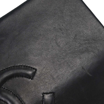 Chanel 1989-1991 Black Lambskin Turnlock Small Full Flap Shoulder Bag