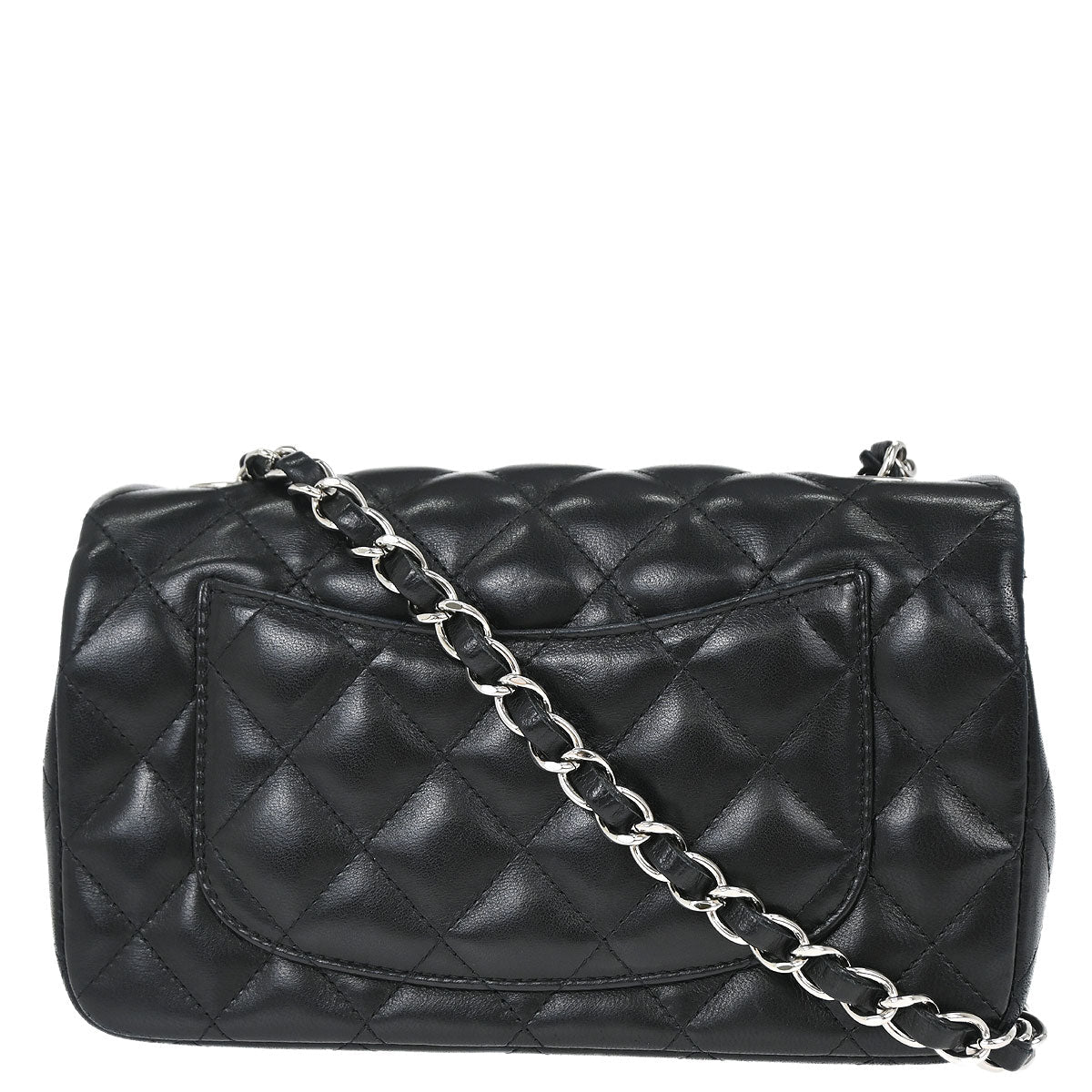 Chanel Black Lambskin Valentine Charm Flap Shoulder Bag
