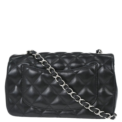 Chanel Black Lambskin Valentine Charm Flap Shoulder Bag