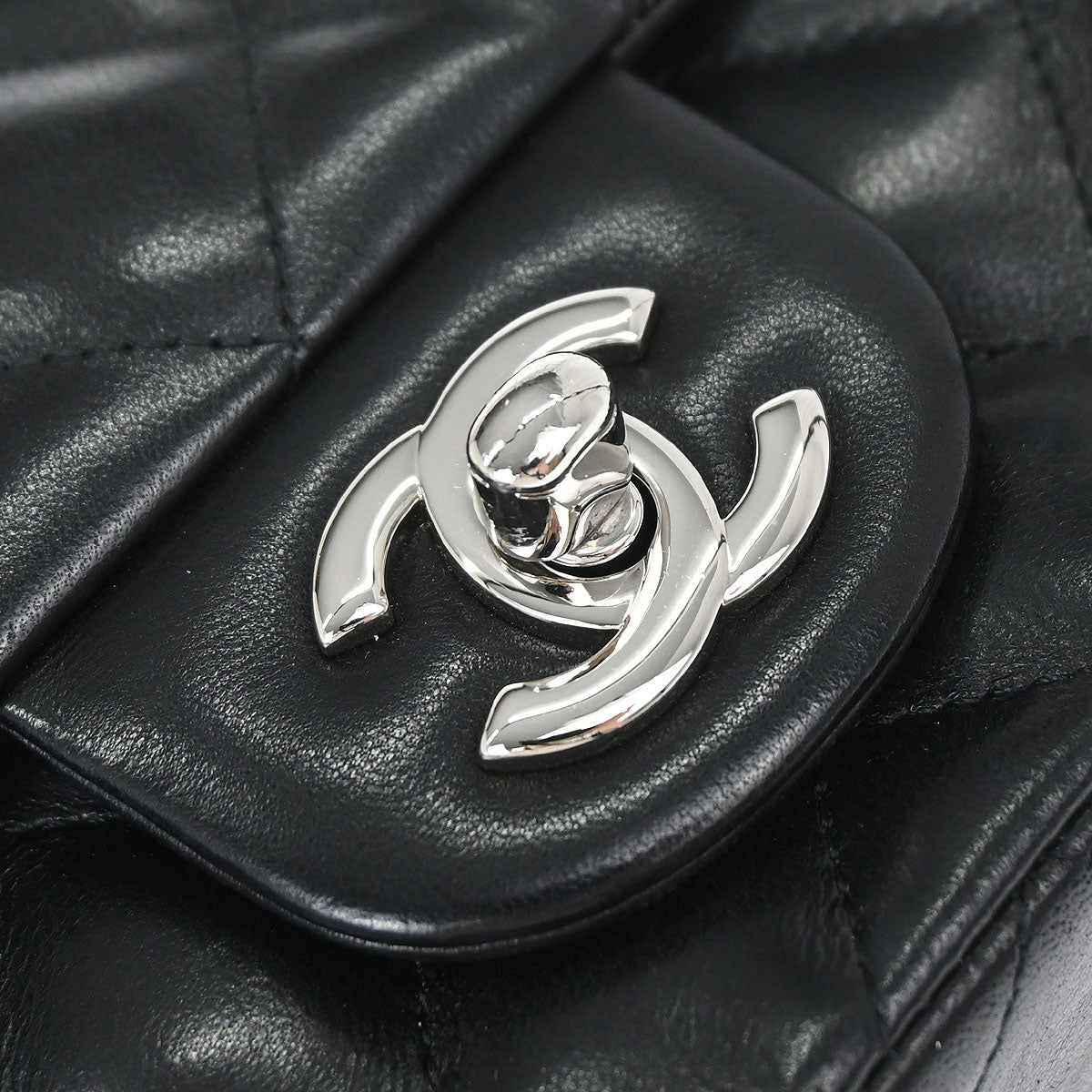 Chanel Black Lambskin Valentine Charm Flap Shoulder Bag