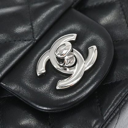 Chanel Black Lambskin Valentine Charm Flap Shoulder Bag