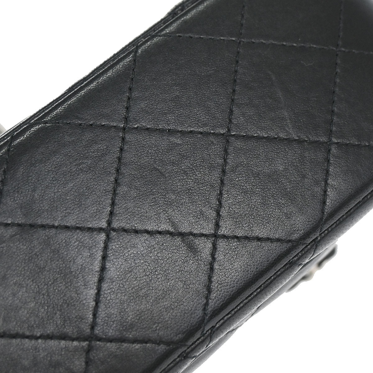 Chanel Black Lambskin Valentine Charm Flap Shoulder Bag