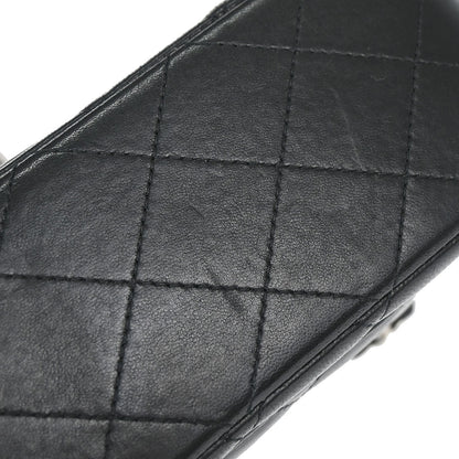 Chanel Black Lambskin Valentine Charm Flap Shoulder Bag