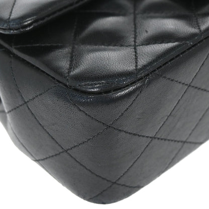 Chanel Black Lambskin Valentine Charm Flap Shoulder Bag
