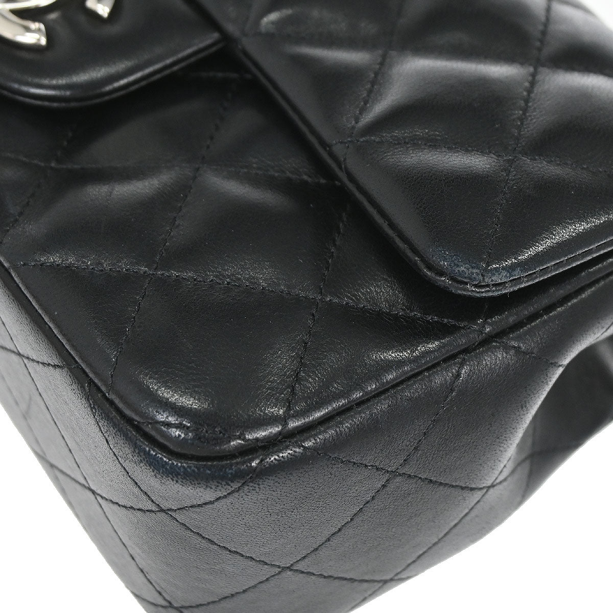 Chanel Black Lambskin Valentine Charm Flap Shoulder Bag