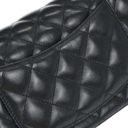 Chanel Black Lambskin Valentine Charm Flap Shoulder Bag