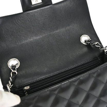 Chanel Black Lambskin Valentine Charm Flap Shoulder Bag