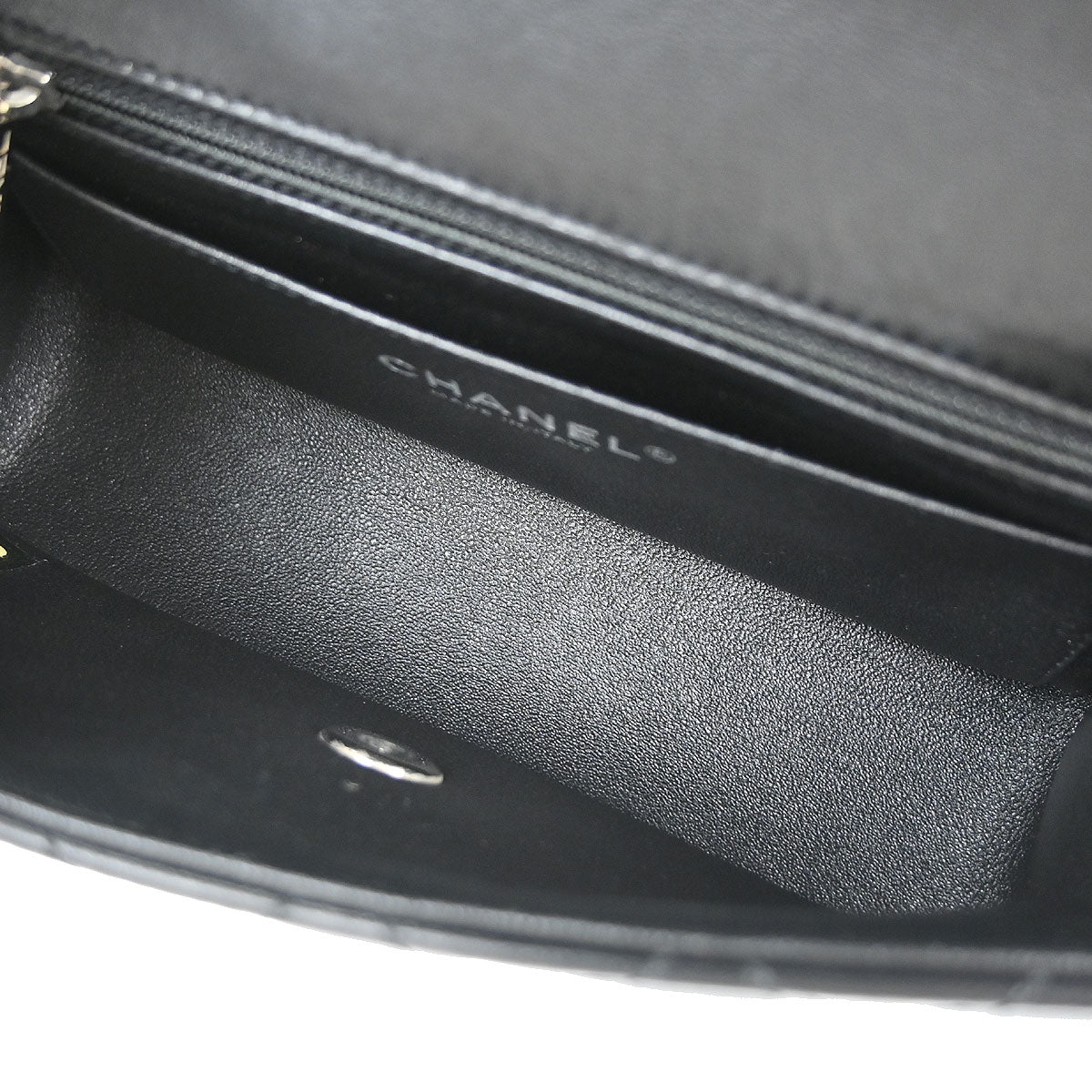 Chanel Black Lambskin Valentine Charm Flap Shoulder Bag