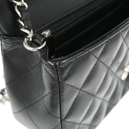 Chanel Black Lambskin Valentine Charm Flap Shoulder Bag