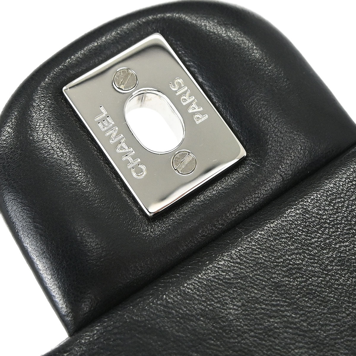 Chanel Black Lambskin Valentine Charm Flap Shoulder Bag