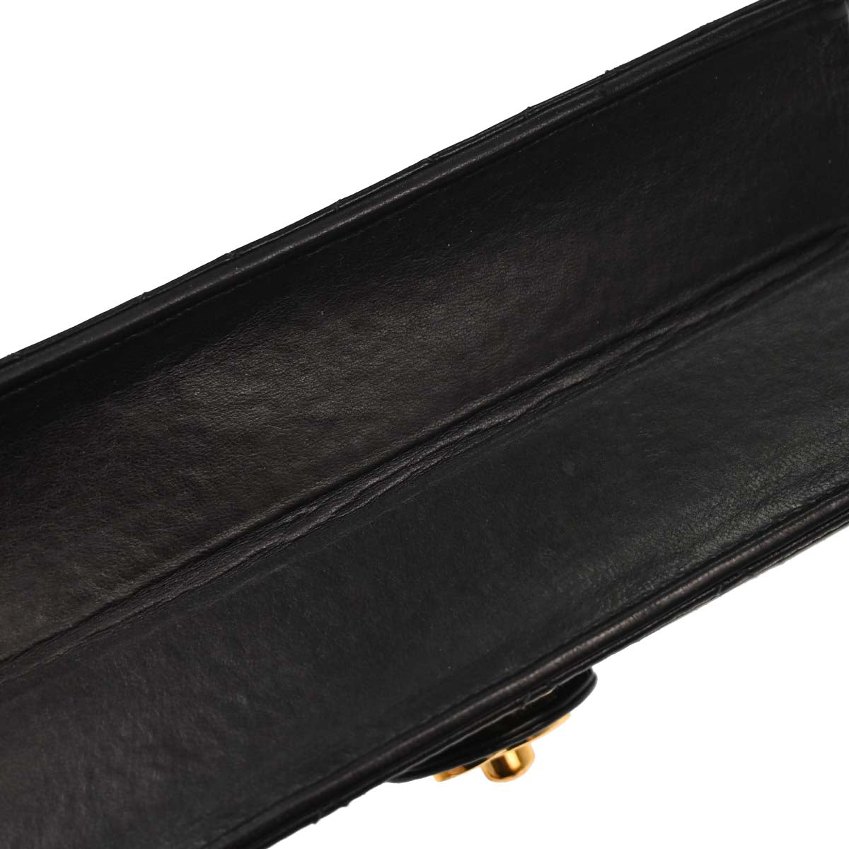 Chanel Black Lambskin Turnlock Small Half Flap Shoulder Bag