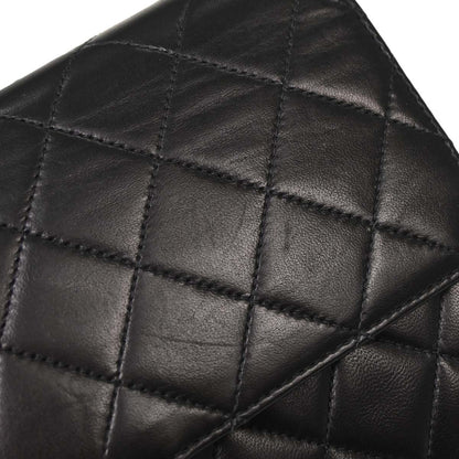 Chanel Black Lambskin Turnlock Small Half Flap Shoulder Bag