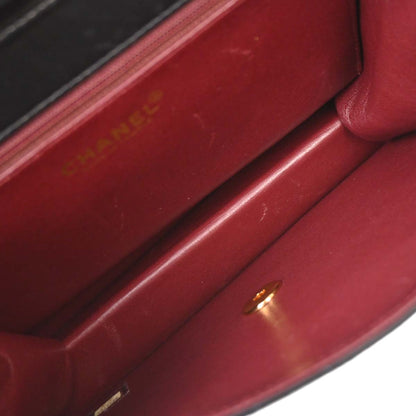 Chanel Black Lambskin Turnlock Small Half Flap Shoulder Bag