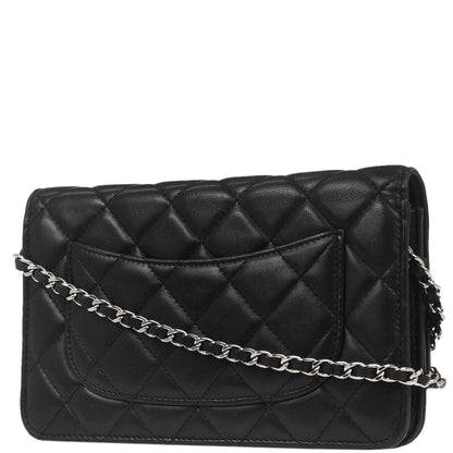 Chanel Black Lambskin Classic WOC Wallet on Chain Bag