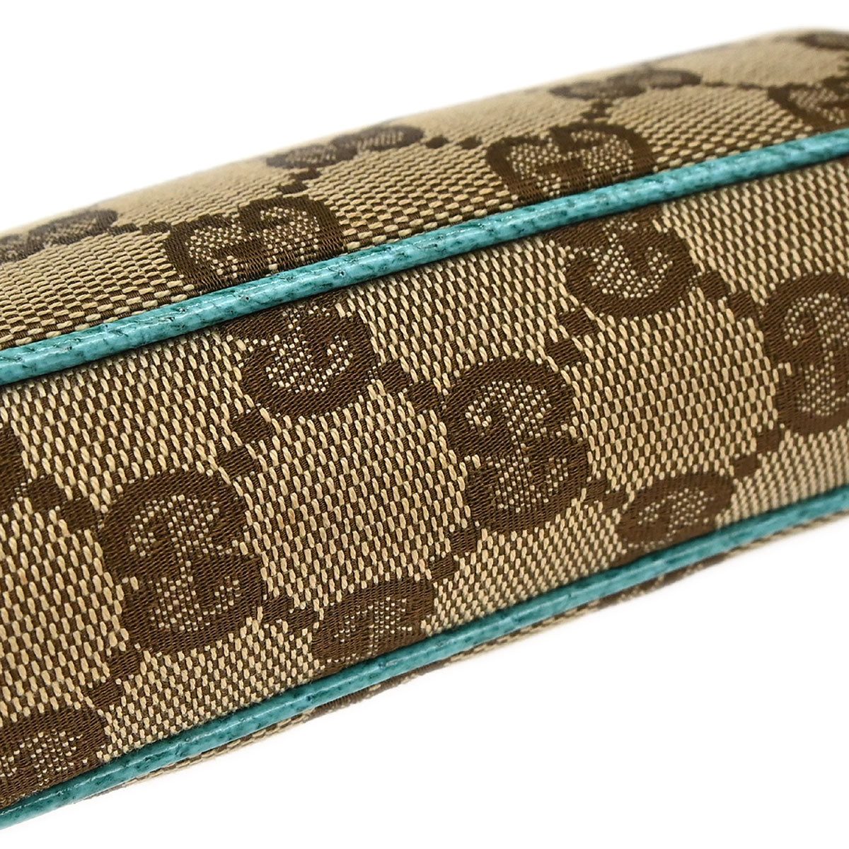 Gucci Beige Blue Canvas GG Chain Handbag