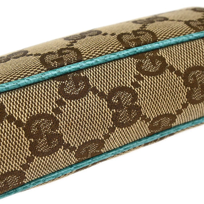 Gucci Beige Blue Canvas GG Chain Handbag