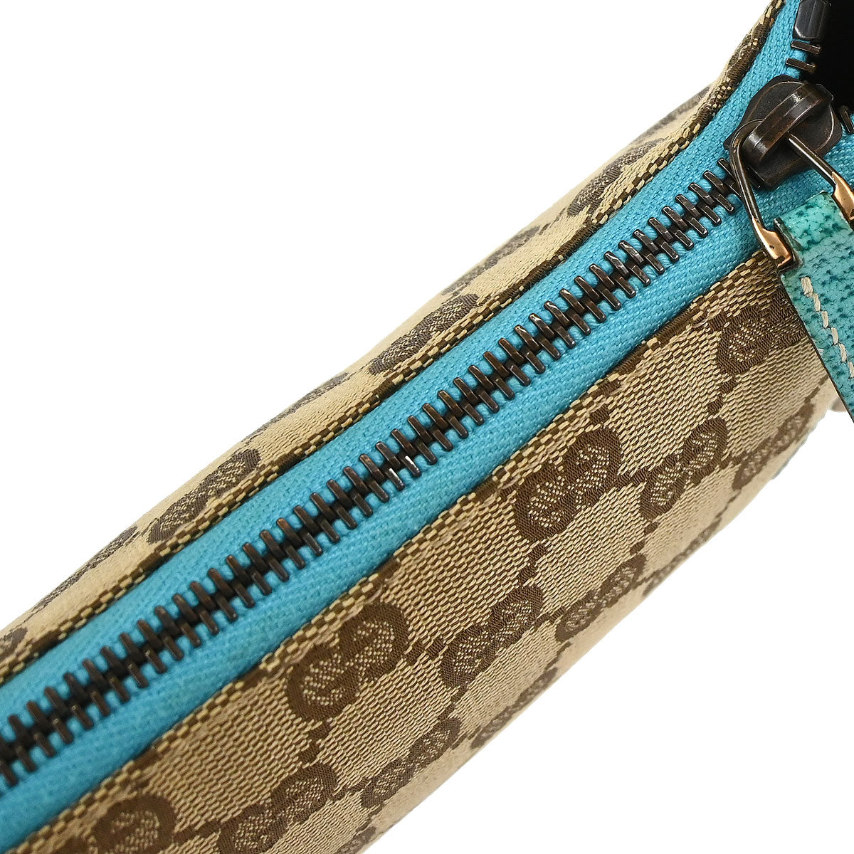 Gucci Beige Blue Canvas GG Chain Handbag