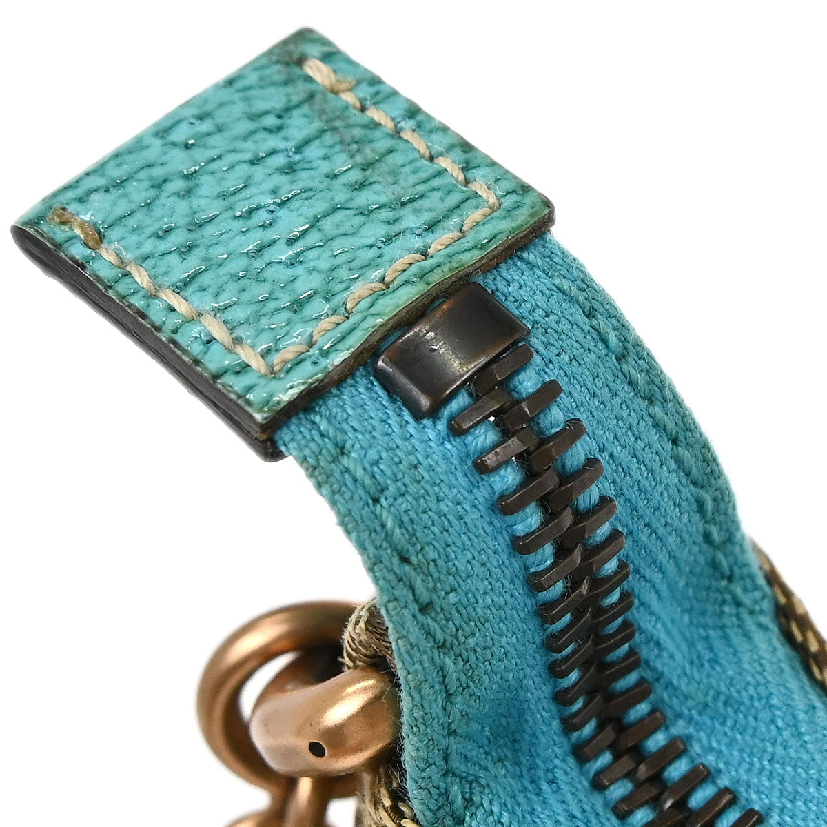 Gucci Beige Blue Canvas GG Chain Handbag