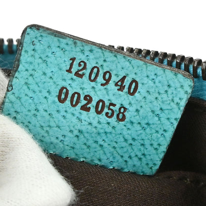 Gucci Beige Blue Canvas GG Chain Handbag
