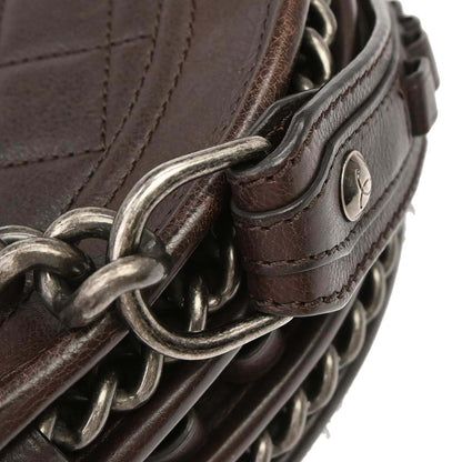 Chanel 2014 Brown Calfskin Pony Hair Paris-Dallas Saddle Shoulder Bag