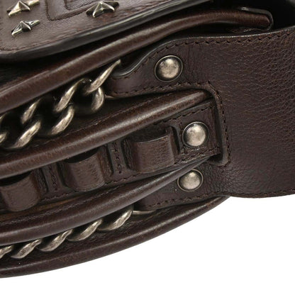 Chanel 2014 Brown Calfskin Pony Hair Paris-Dallas Saddle Shoulder Bag