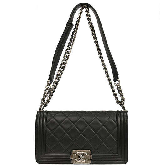 Boy Chanel Black Lambskin Medium Shoulder Bag