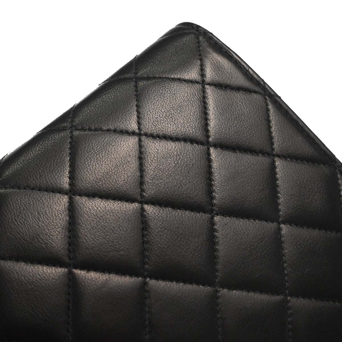 Chanel Black Lambskin Pushlock Small Full Flap Shoulder Bag