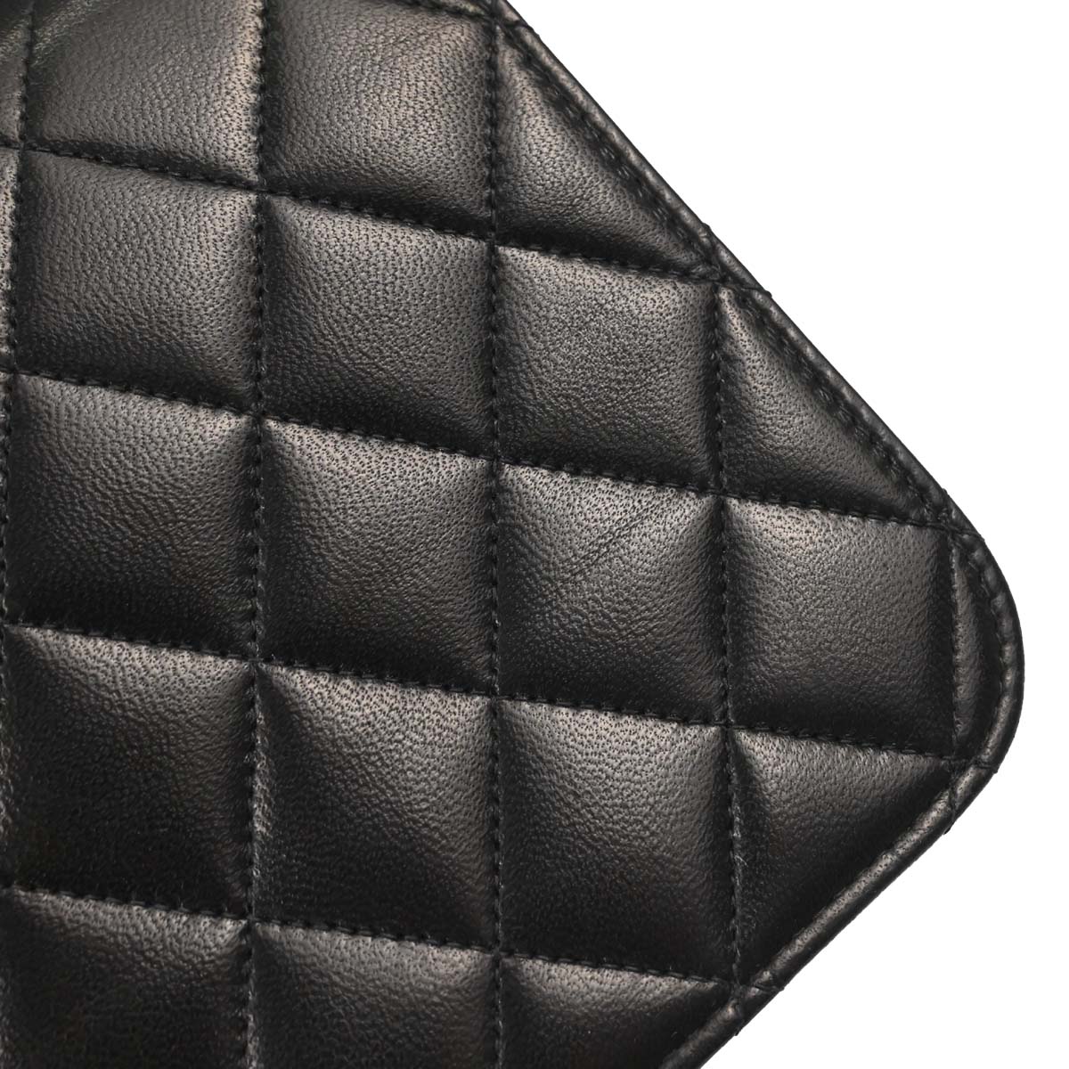 Chanel Black Lambskin Pushlock Small Full Flap Shoulder Bag