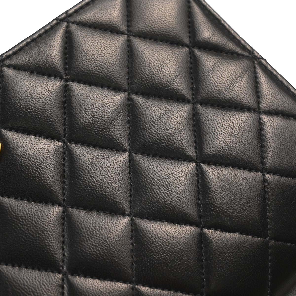 Chanel Black Lambskin Pushlock Small Full Flap Shoulder Bag