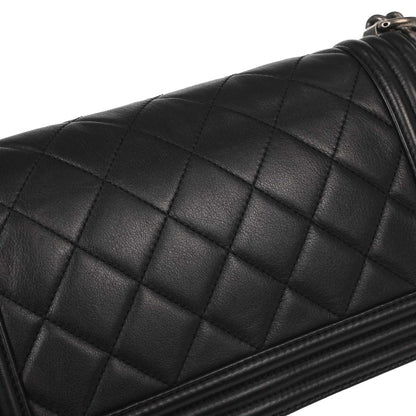 Boy Chanel 2014 Black Lambskin Medium Shoulder Bag