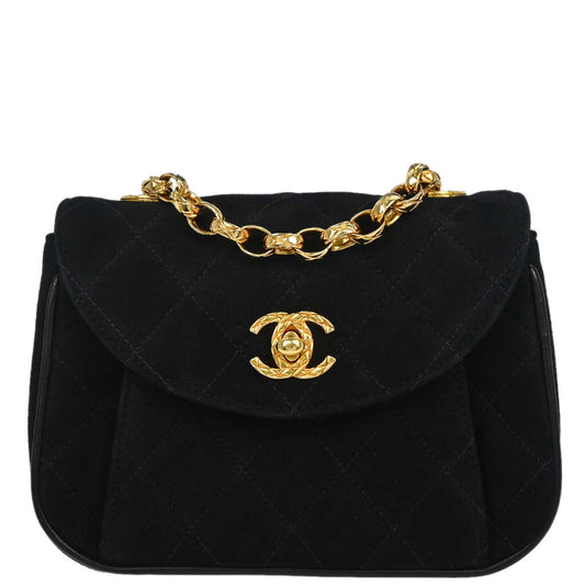 Chanel Black Suede Shoulder Bag