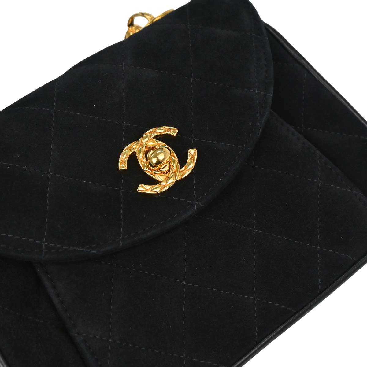 Chanel Black Suede Shoulder Bag
