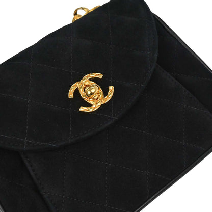 Chanel Black Suede Shoulder Bag