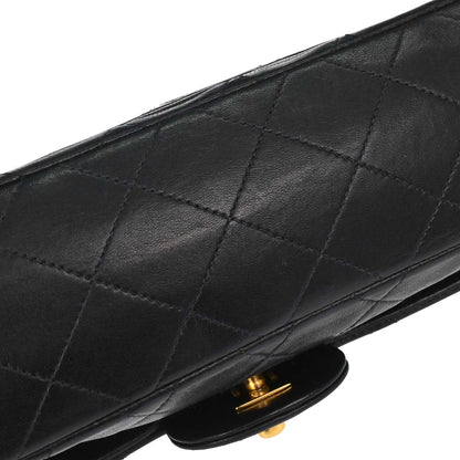 Chanel 1996-1997 Black Lambskin Small Classic Double Flap Shoulder Bag