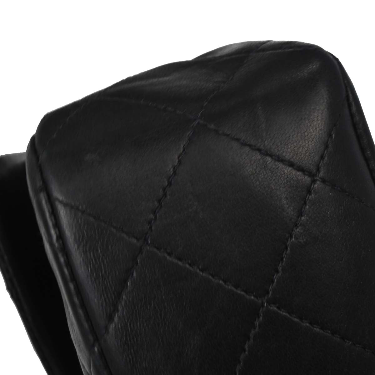 Chanel 1996-1997 Black Lambskin Small Classic Double Flap Shoulder Bag