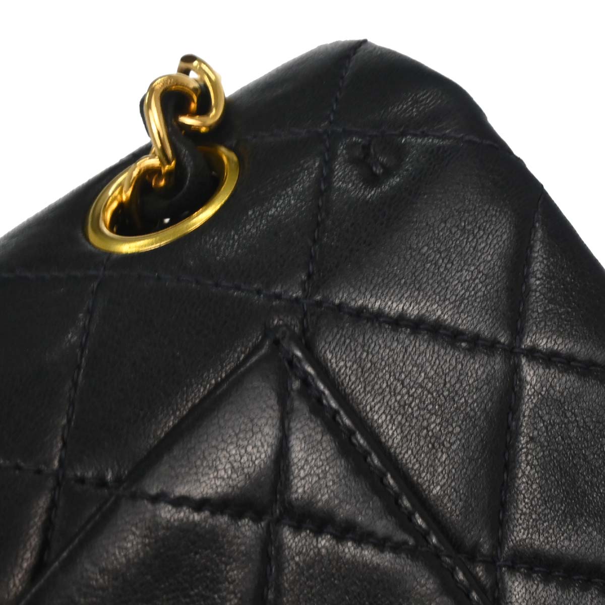 Chanel 1996-1997 Black Lambskin Small Classic Double Flap Shoulder Bag