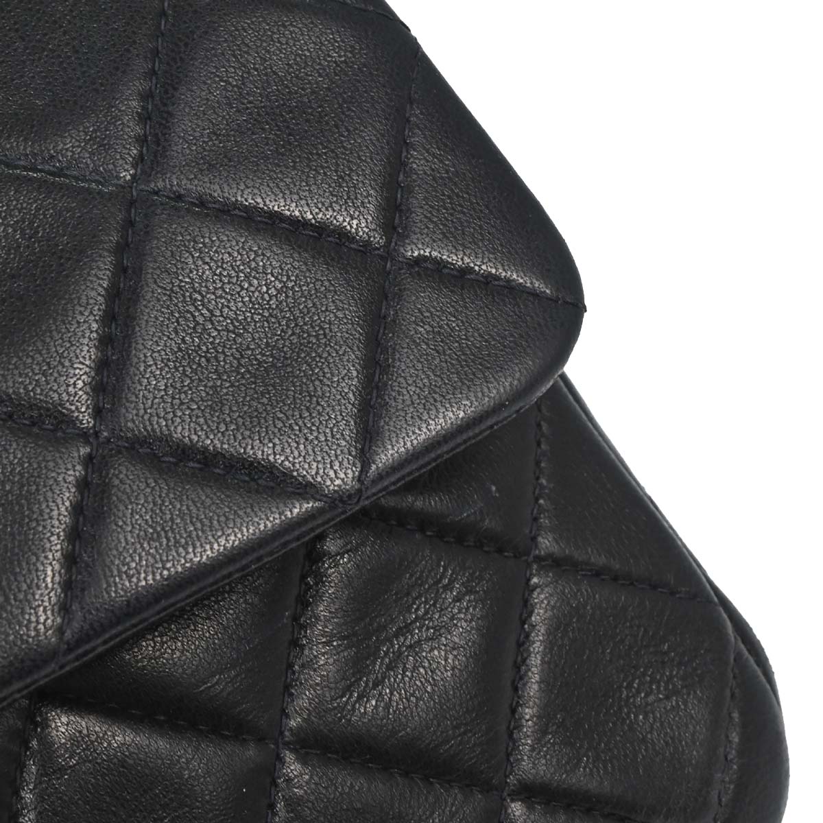 Chanel 1996-1997 Black Lambskin Small Classic Double Flap Shoulder Bag